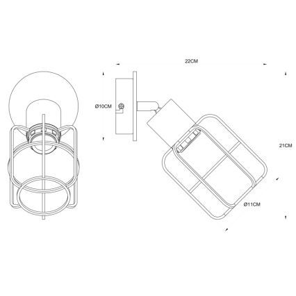 Globo - Fali spotlámpa 1xE27/60W/230V
