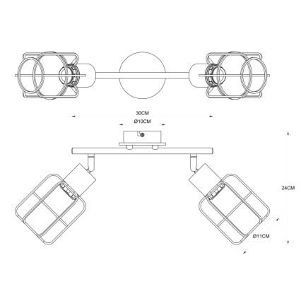 Globo - Spotlámpa 2xE27/60W/230V