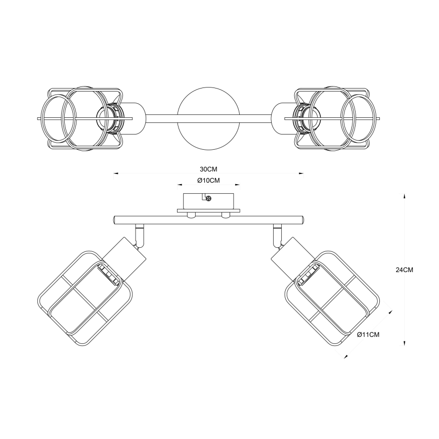 Globo - Spotlámpa 2xE27/60W/230V