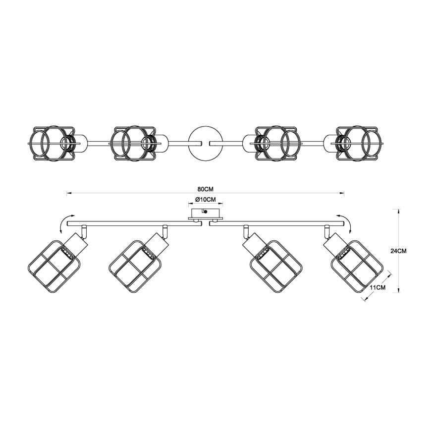 Globo - Spotlámpa 4xE27/40W/230V
