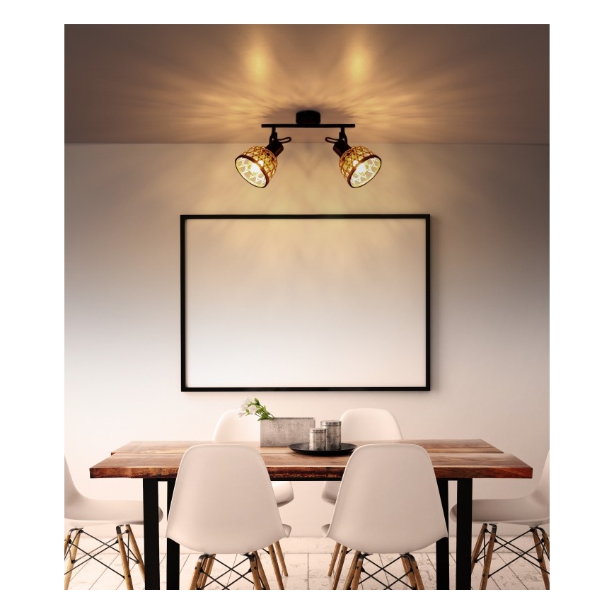 Globo - Spotlámpa 2xE27/15W/230V bambusz