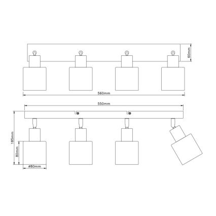 Globo - Spotlámpa 4xE14/25W/230V