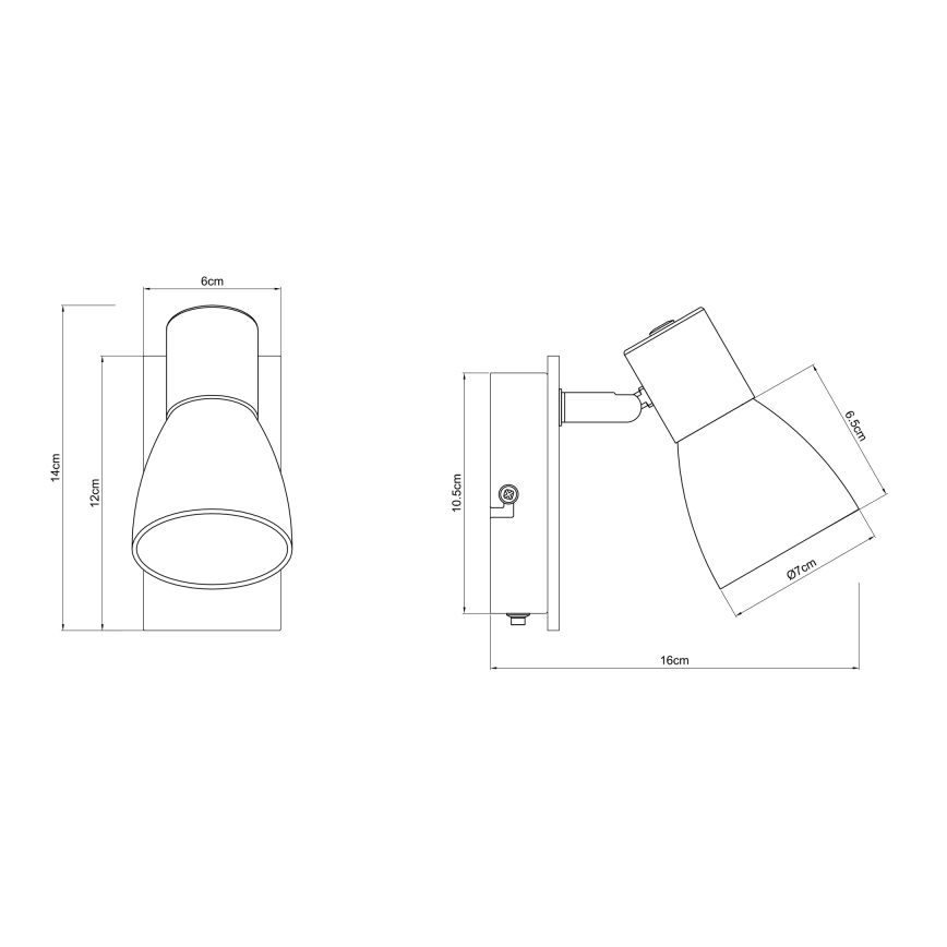 Globo - Fali spotlámpa 1xE14/40W/230V fekete/fa