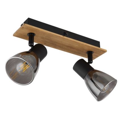 Globo - Fali spotlámpa 2xE14/40W/230V fekete/fa