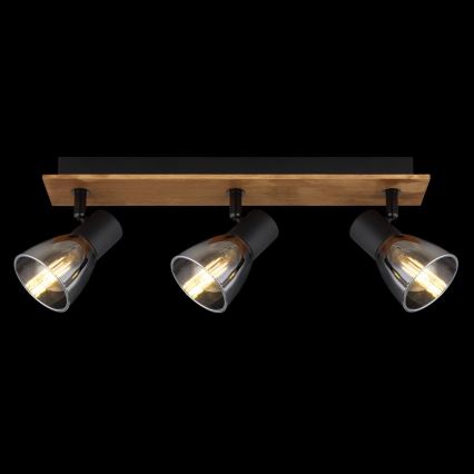 Globo - Spotlámpa 3xE14/40W/230V fekete/fa