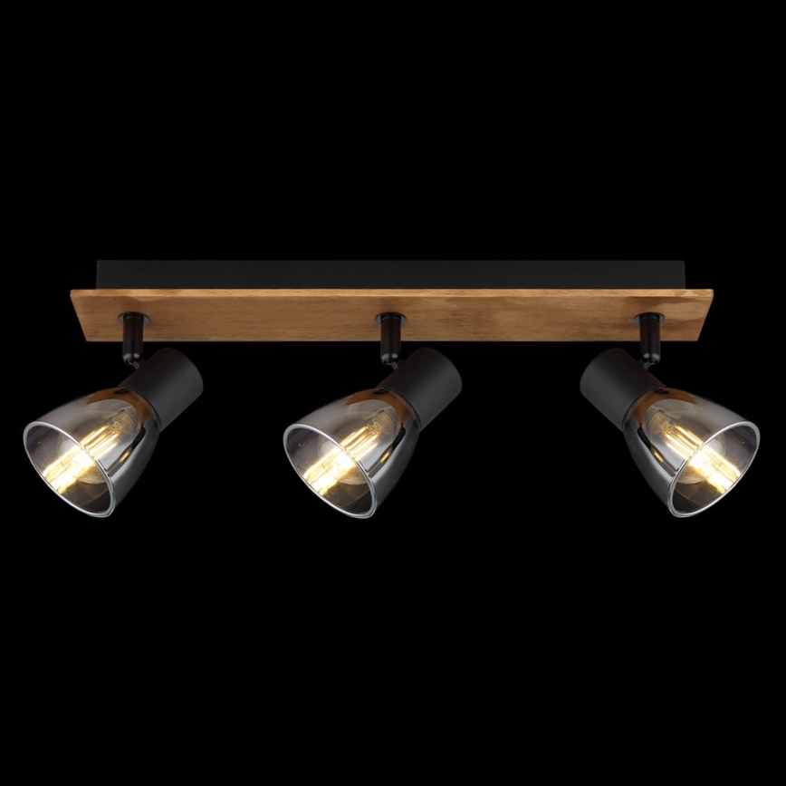 Globo - Spotlámpa 3xE14/40W/230V fekete/fa