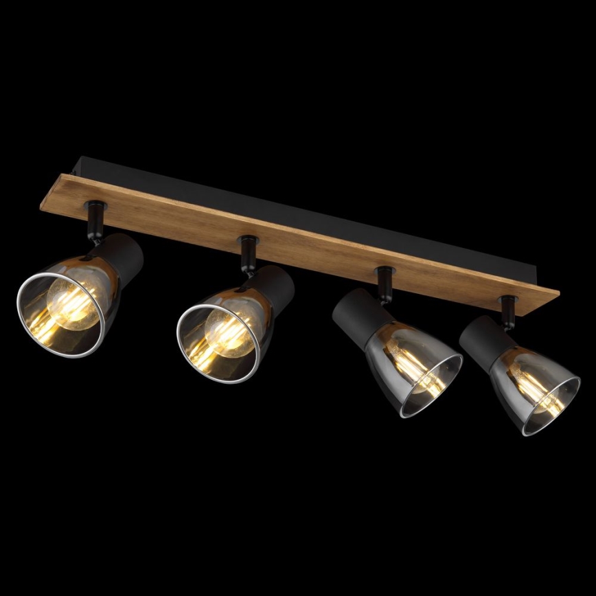 Globo - Spotlámpa 4xE14/40W/230V fekete/fa
