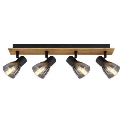 Globo - Spotlámpa 4xE14/40W/230V fekete/fa