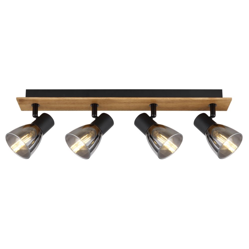 Globo - Spotlámpa 4xE14/40W/230V fekete/fa