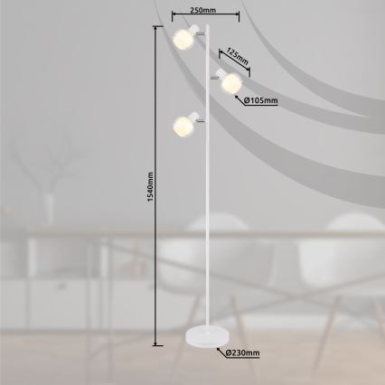 Globo - Állólámpa 3xE14/40W/230V fehér