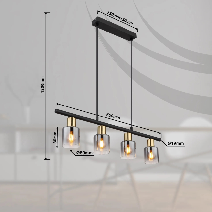 Globo - Csillár zsinóron 4xE14/25W/230V