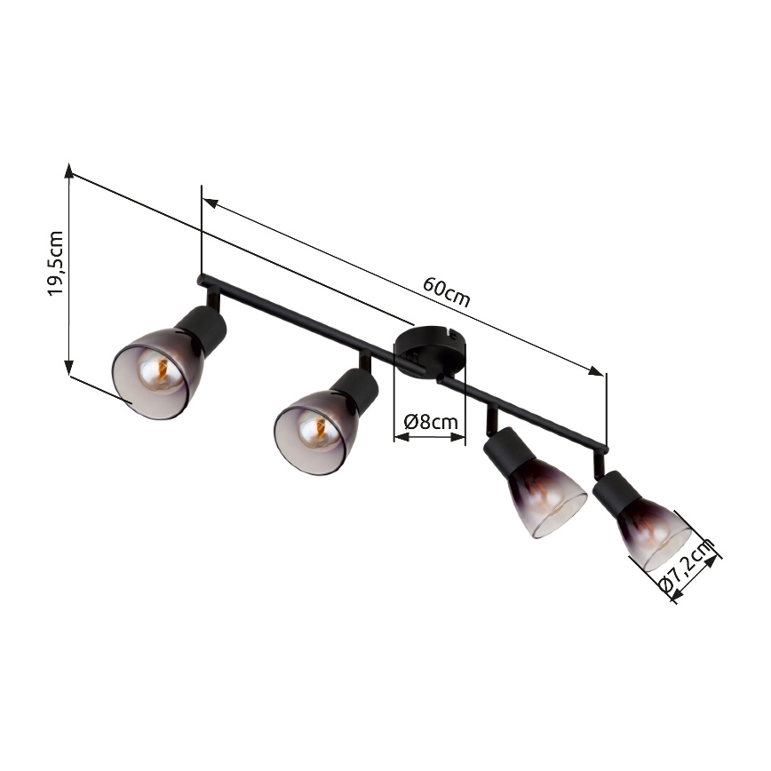 Globo - Spotlámpa 4xE14/25W/230V fekete