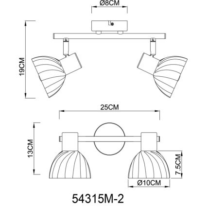 Globo - Spotlámpa 2xE14/40W/230V arany