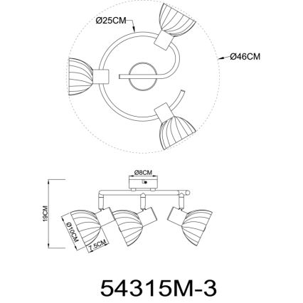 Globo - Spotlámpa 3xE14/40W/230V arany