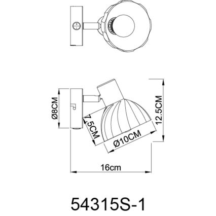 Globo - Fali spotlámpa 1xE14/40W/230V fekete