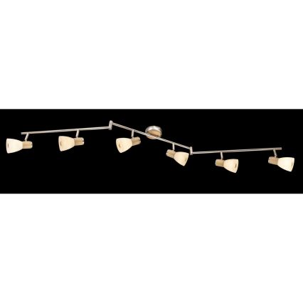 Globo - Spotlámpa 6xE14/40W/230V kőris