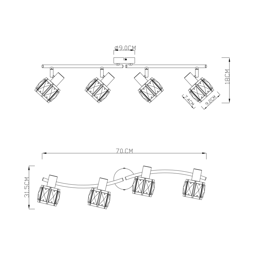 Globo - Spotlámpa 4xE14/40W/230V