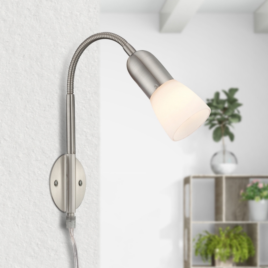 Globo - Rugalmas lámpa 1xE14/40W/230V matt króm