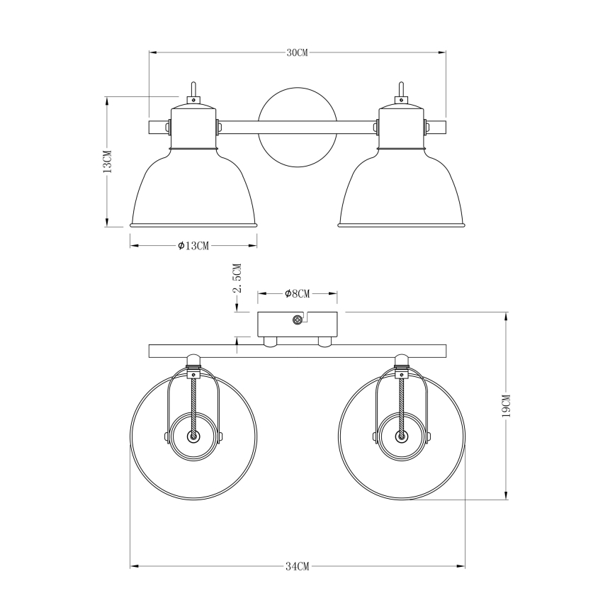 Globo 54655-2 - Spotlámpa FILLO 2xE14/25W/230V