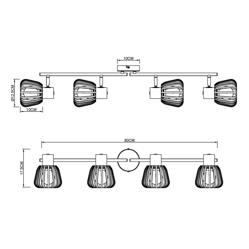 Globo - 4x E27 spotlámpatest, 40W, 230V