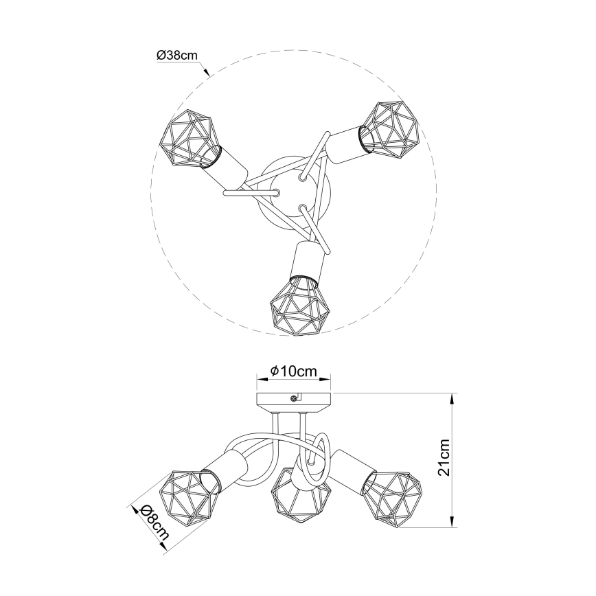 Globo - Felületre szerelhető csillár 3xE14/40W/230V