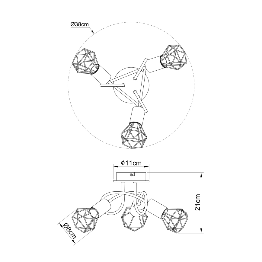 Globo - Felületre szerelhető csillár 3xE14/40W/230V