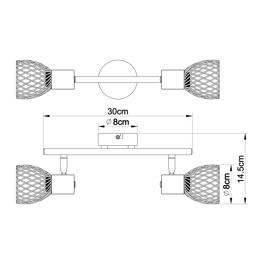 Globo - Spotlámpa 2xE14/40W/230V matt króm