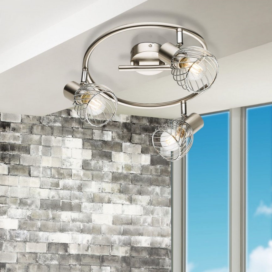 Globo - Spotlámpa 3xE14/40W/230V matt króm