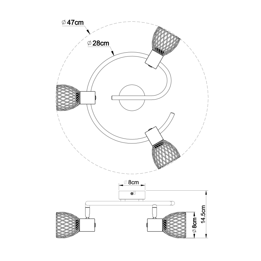 Globo - Spotlámpa 3xE14/40W/230V matt króm