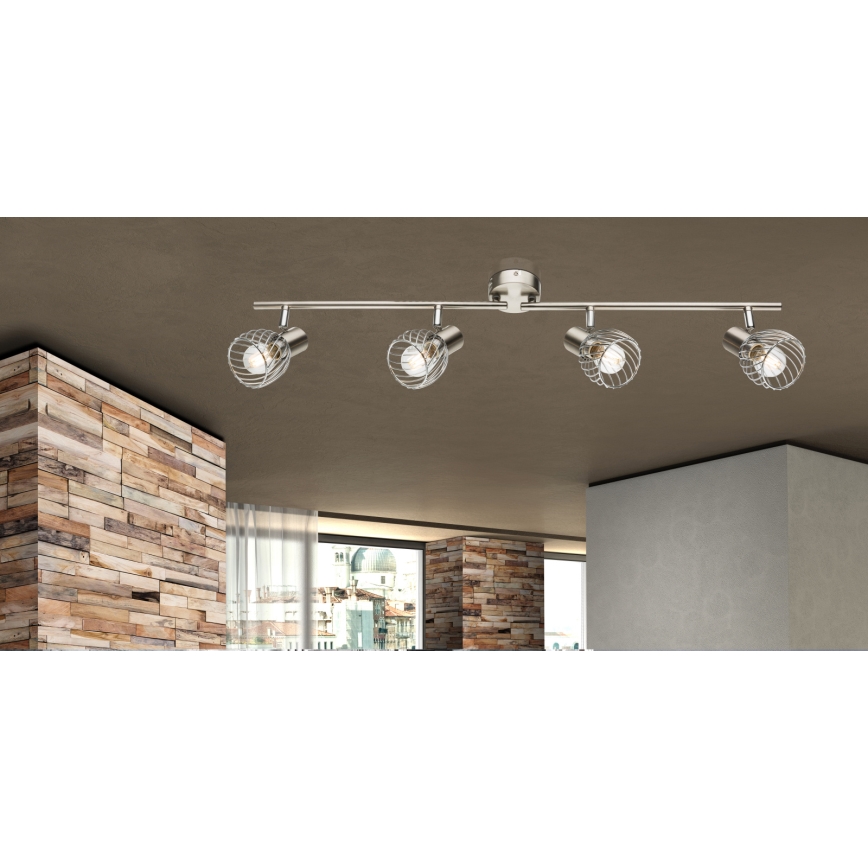 Globo - Spotlámpa 4xE14/40W/230V matt króm