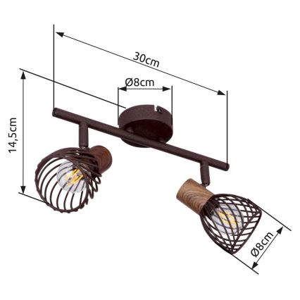 Globo 54817-2 - Spotlámpa ISABELLE 2xE14/40W/230V