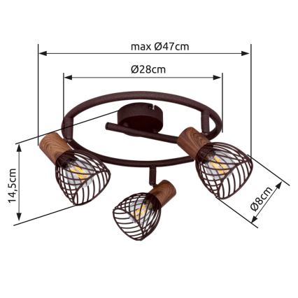 Globo 54817-3 - Spotlámpa ISABELLE 3xE14/40W/230V