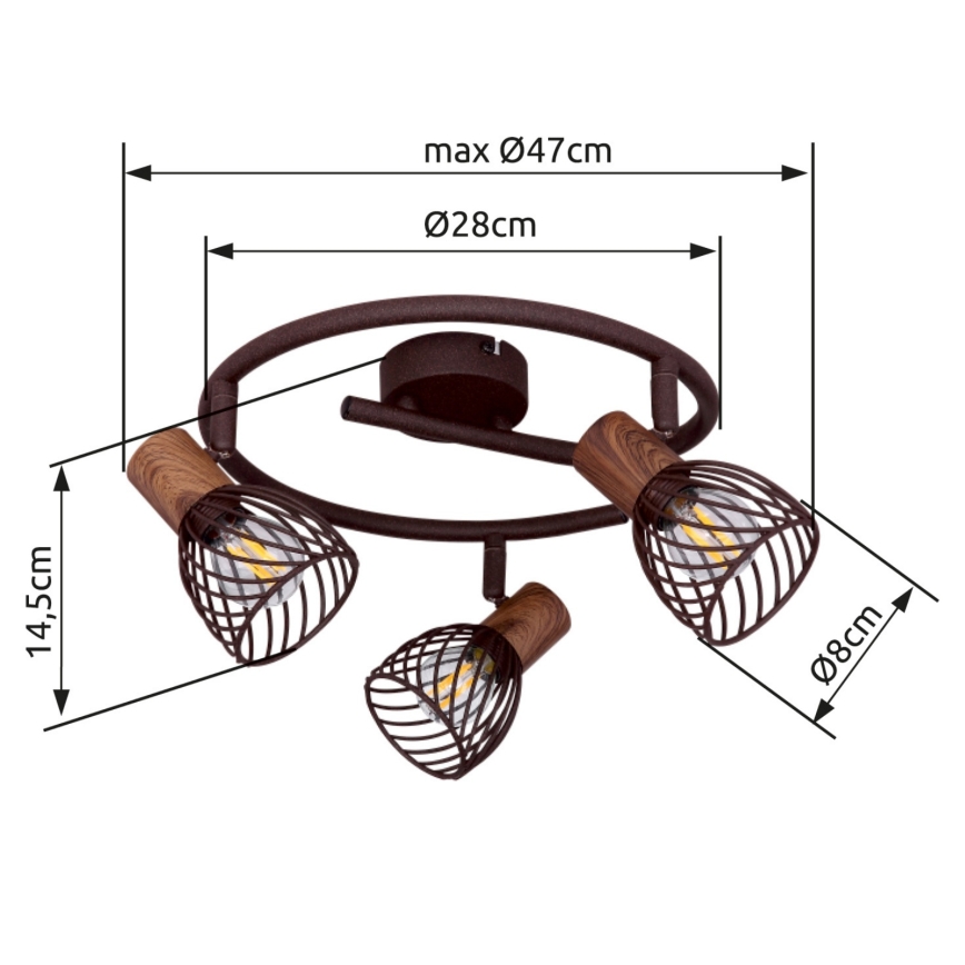 Globo 54817-3 - Spotlámpa ISABELLE 3xE14/40W/230V
