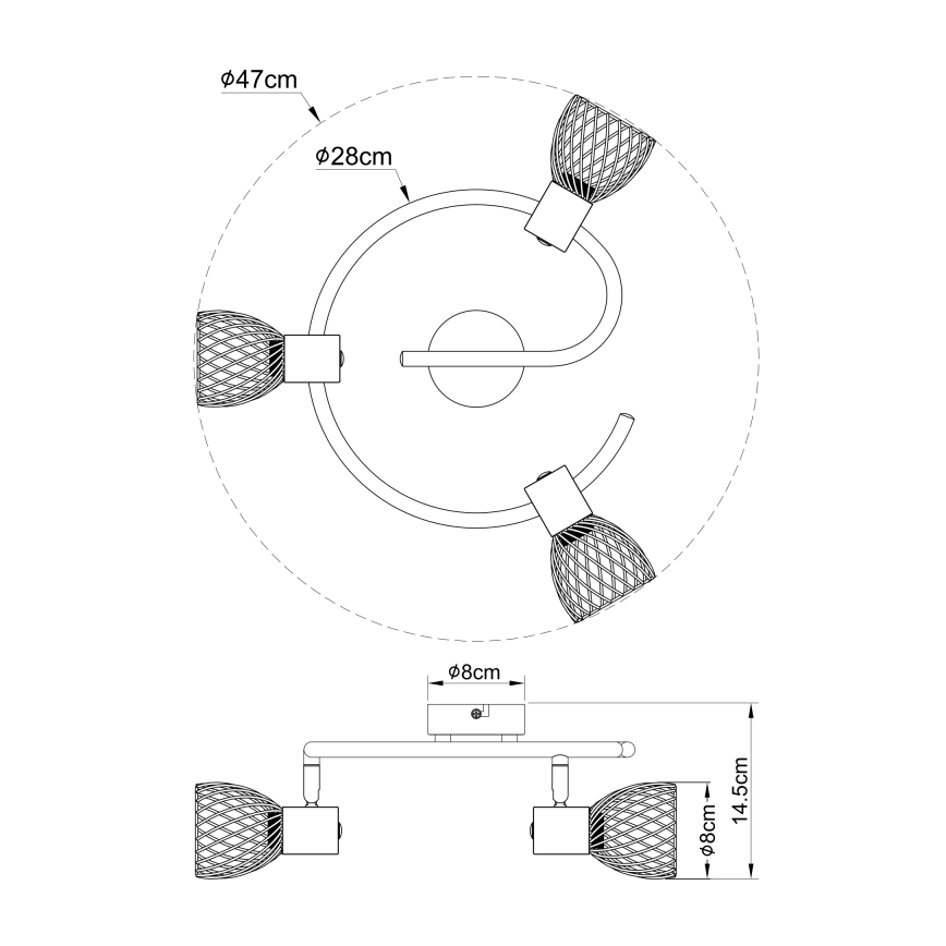 Globo 54817-3 - Spotlámpa ISABELLE 3xE14/40W/230V
