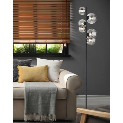 Globo - LED Állólámpa 6xG9/3,5W/230V füstös/fekete