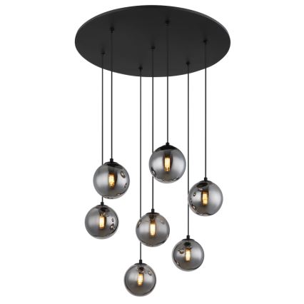 Globo - LED Csillár zsinóron 7xG9/3,5W/230V füstös/fekete