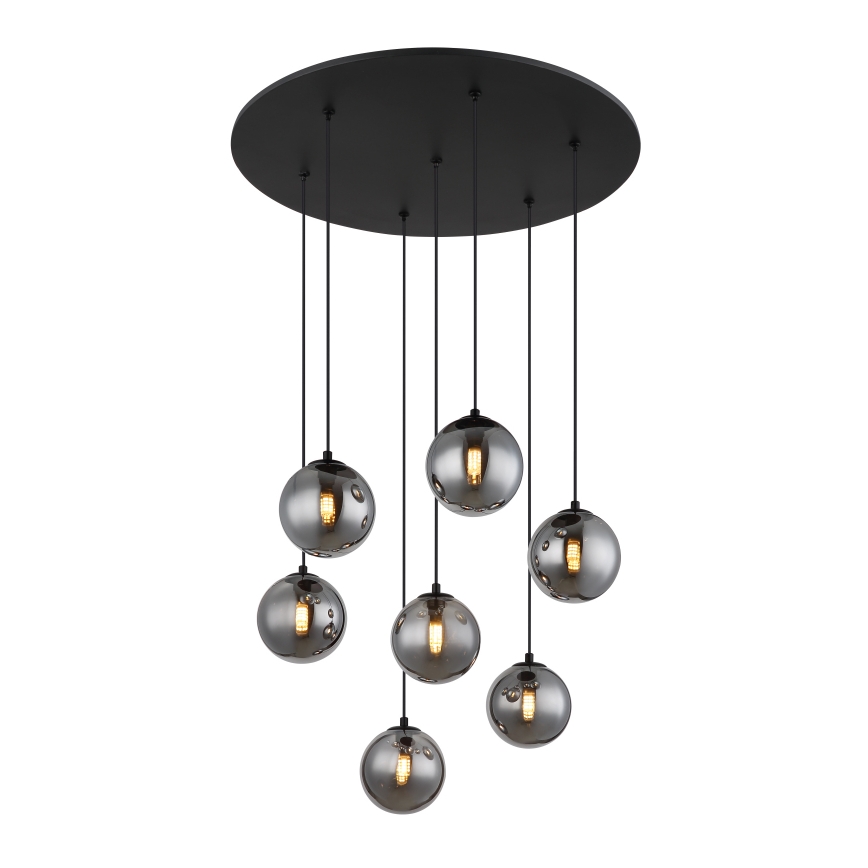 Globo - LED Csillár zsinóron 7xG9/3,5W/230V füstös/fekete
