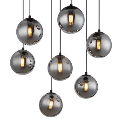 Globo - LED Csillár zsinóron 7xG9/3,5W/230V füstös/fekete