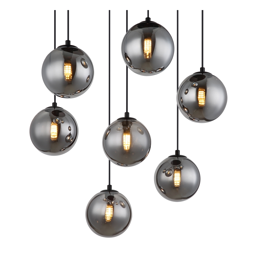Globo - LED Csillár zsinóron 7xG9/3,5W/230V füstös/fekete