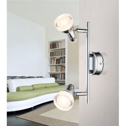 Globo - LED spotlámpa 2xLED/4W/230V fényes króm