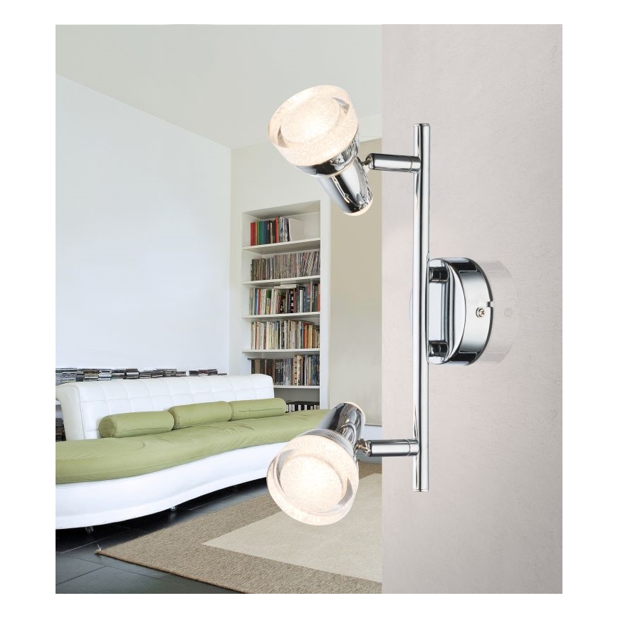 Globo - LED spotlámpa 2xLED/4W/230V fényes króm