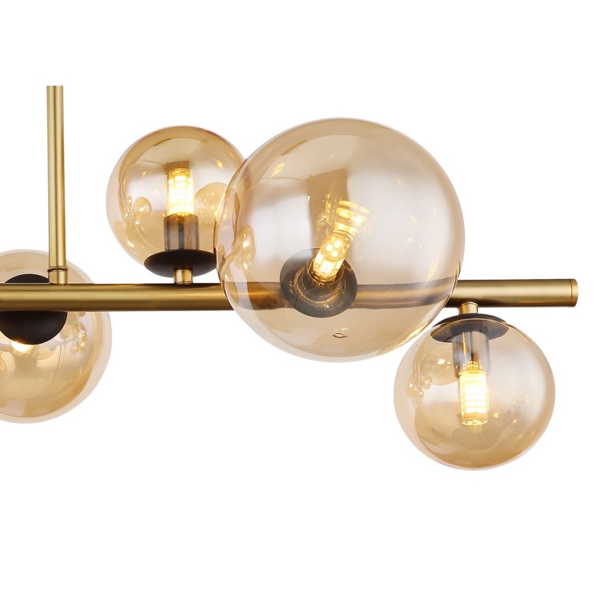 Globo - LED Csillár rúdon 9xG9/3W/230V sárgaréz