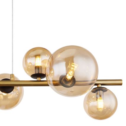 Globo - LED Csillár zsinóron 9xG9/3W/230V sárgaréz