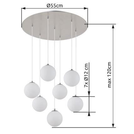 Globo - LED Csillár zsinóron 7xG9/3,5W/230V fehér