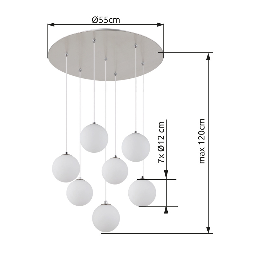 Globo - LED Csillár zsinóron 7xG9/3,5W/230V fehér