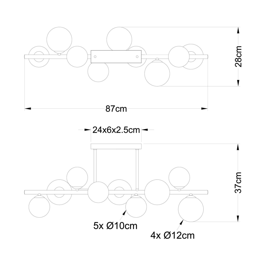 Globo - LED Csillár rúdon 9xG9/3W/230V matt króm