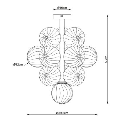 Globo - Rudas csillár 13xG9/4W/230V
