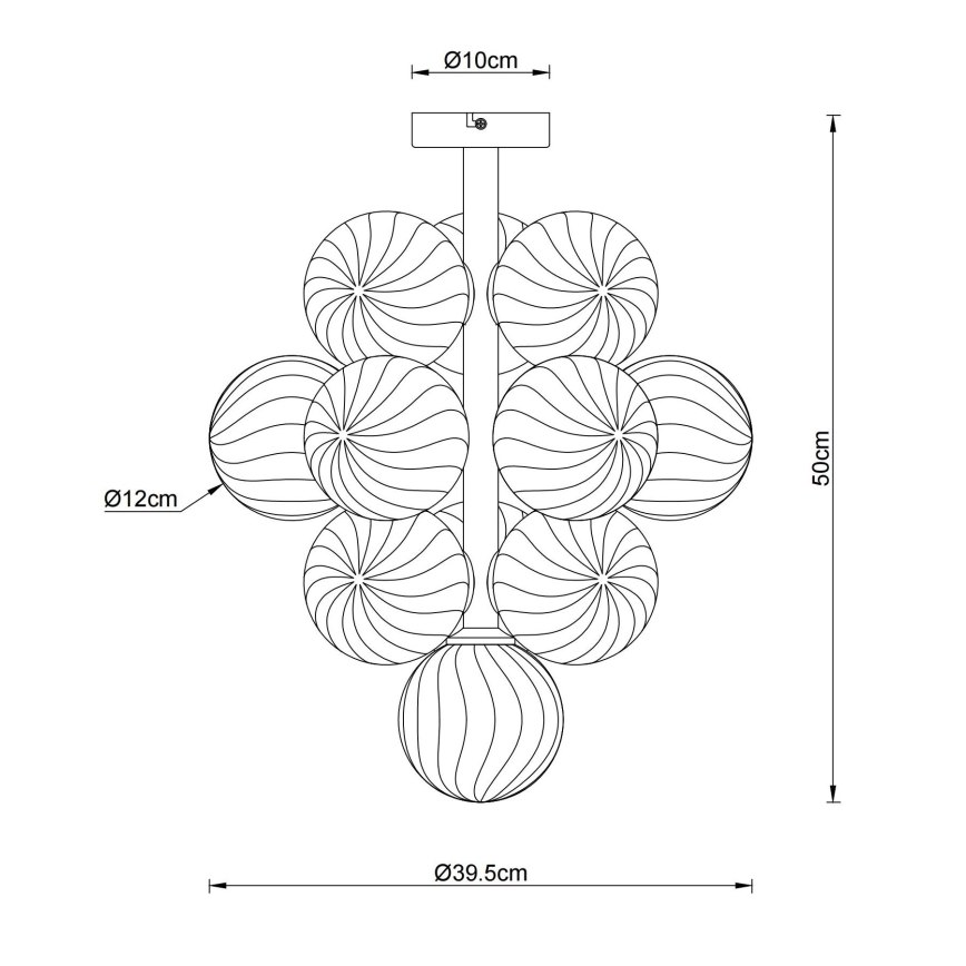 Globo - Rudas csillár 13xG9/4W/230V