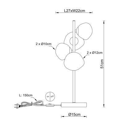 Globo - Asztali lámpa 4xG9/5W/230V