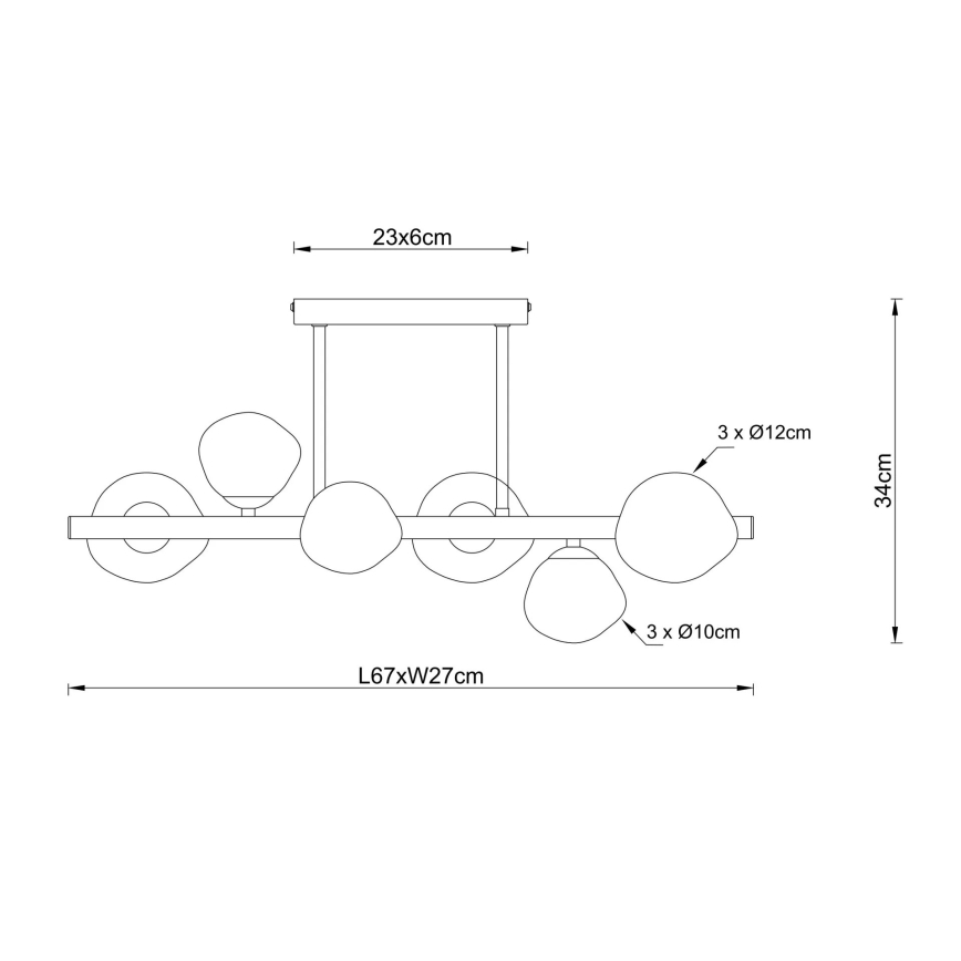 Globo - Mennyezeti lámpatest 6xG9/5W/230V 27x67 cm
